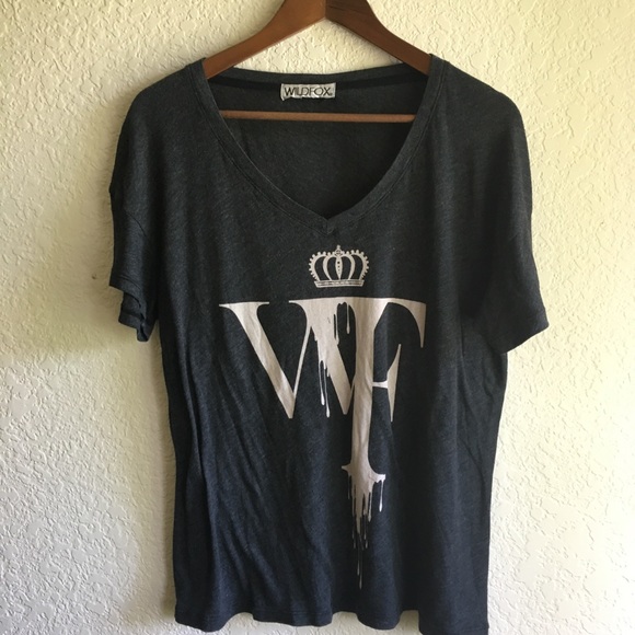 SOLD Wildfox Dark Gray Oversized Graphic Print S - Picture 4 of 6